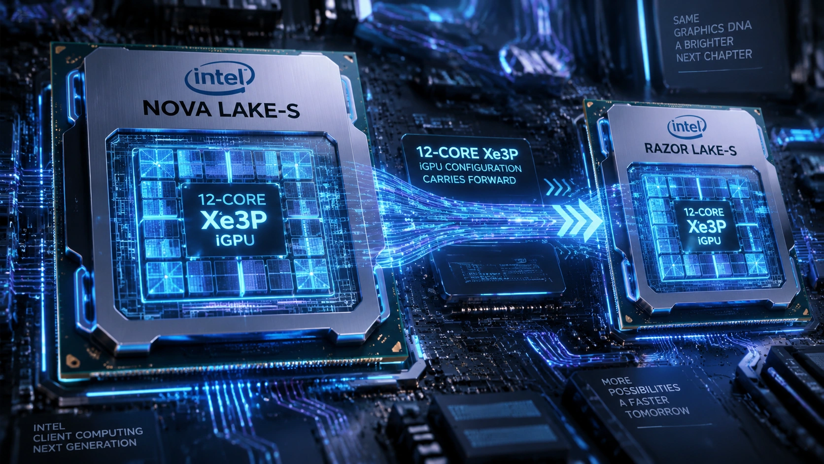 گرافیک Nova Lake-S و انتقال مدل ۱۲ هسته‌ای Xe3P به Razor Lake-S