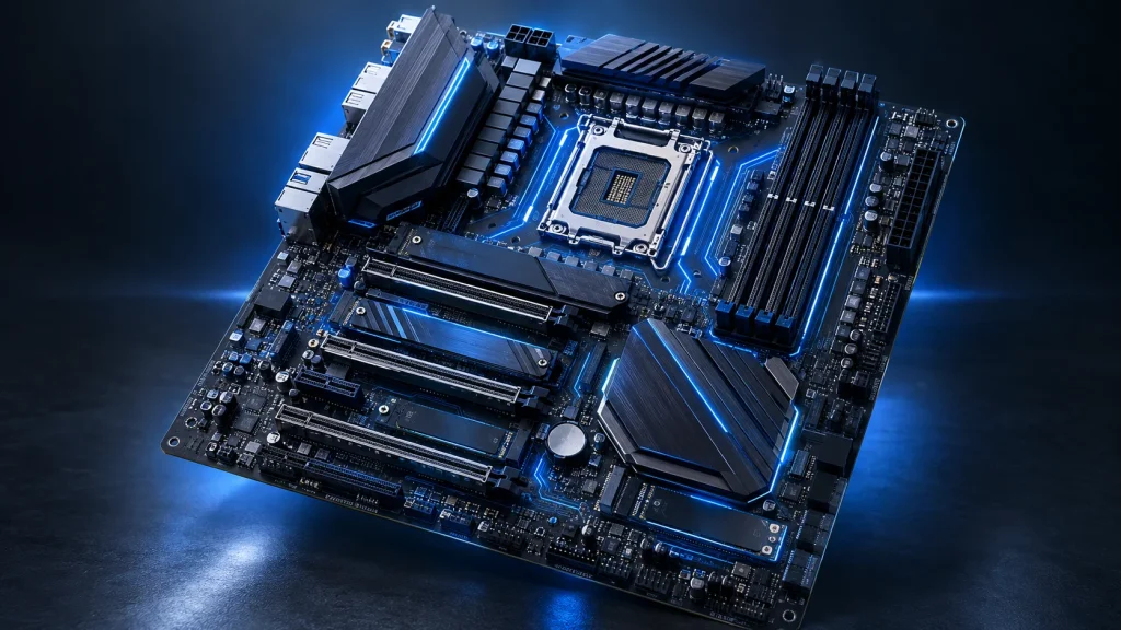 نمای سه‌بعدی مادربرد اینتل Nova Lake-S با سوکت LGA 1954